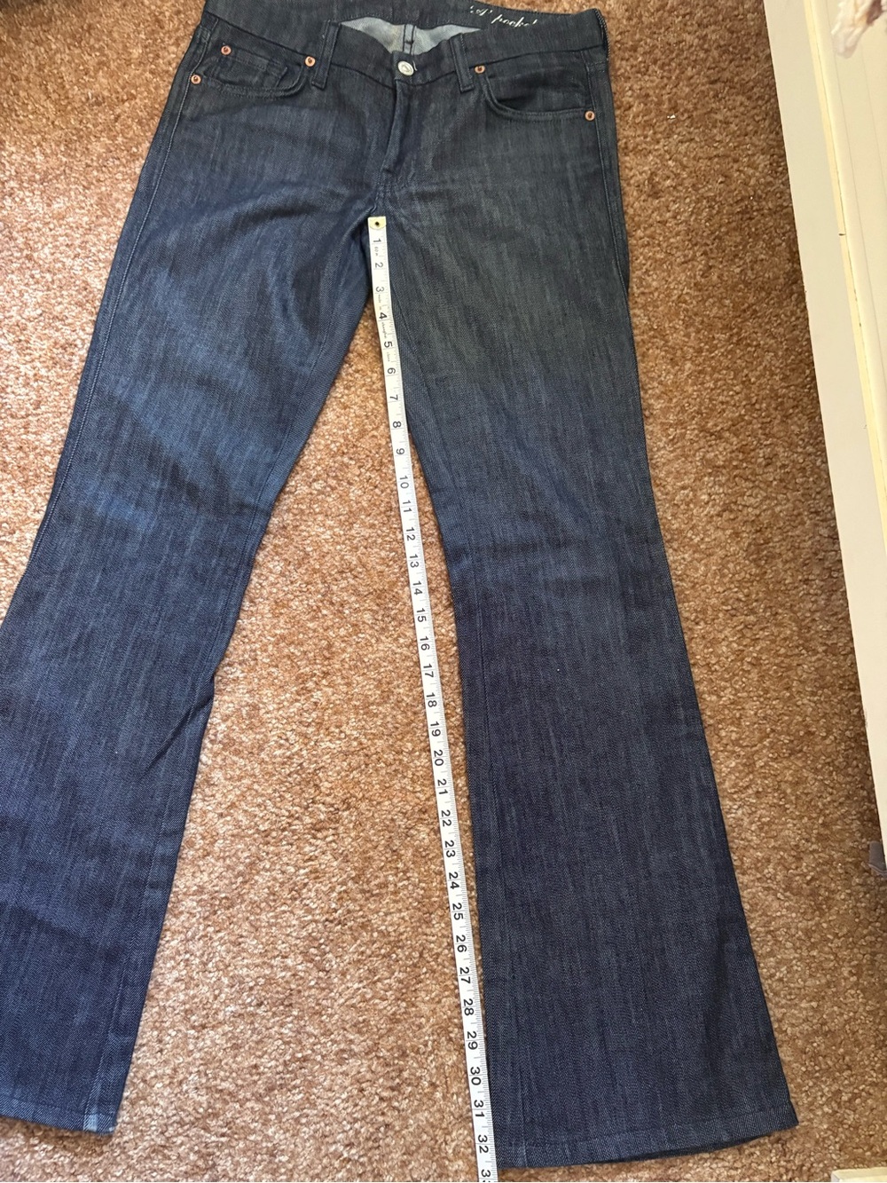 7 For All Mankind Women's Dark Blue Straight Leg Jeans - Picture 7 of 8